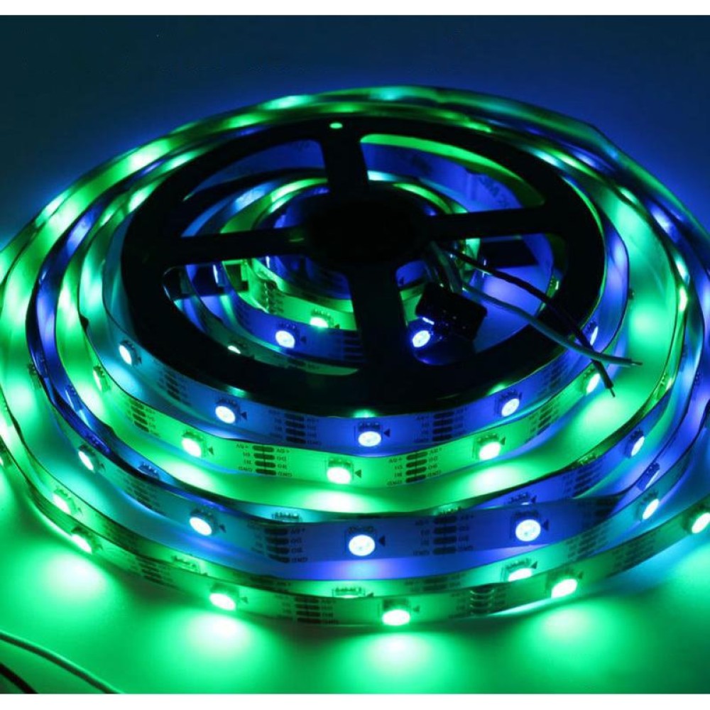 Светодиодная лента RGB SMD5050, WS2813 (белая, с управлением, IP20, 5 В, 30 диодов/м, 5 м)