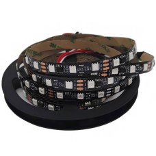 Светодиодная лента RGB SMD5050, WS2811 (черная, c управлением, IP20, 12 В, 60 диодов/м, 1 м)