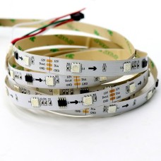 Светодиодная лента RGB SMD5050, WS2811 (белая, c управлением, IP20, 12 В, 30 диодов/м, 1 м)