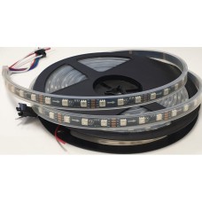 Светодиодная лента RGB SMD5050, WS2818 (черная, c управлением, IP67, 12 В, 60 диодов/м, 1 м)