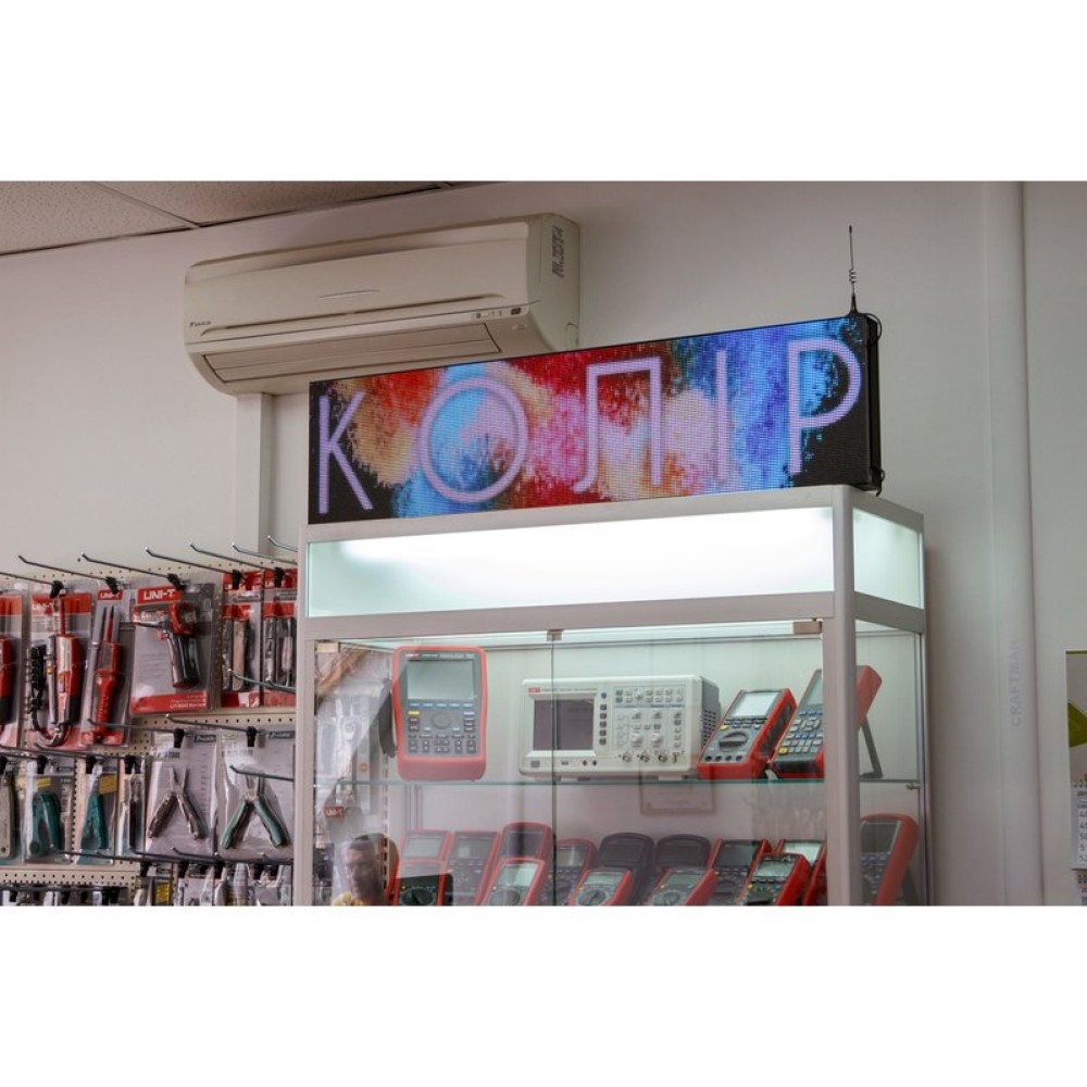 RGB LED-дисплей для рекламы 1024 мм × 256 мм, (256 × 64 точек), IP20