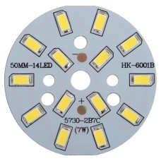 Плата со светодиодами 7 Вт (холодный белый, 840 лм, 50 мм)