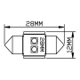 LED-лампа для салону автомобіля UP-SJ-N2-3030-28MM (білий, 12-14 В)