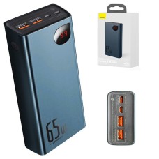 Power bank Baseus Adaman, 20000 мАг, з кабелем, з дисплеєм, синій, Quick Charge, 65 Вт, #PPIMDA-D03