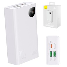 Power bank Baseus Adaman2, 20000 мАг, з дисплеєм, з USB кабелем тип-C, білий, USB тип-C, USB тип-A, Fast Charge, 30 Вт, #PPAD050002