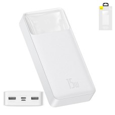 Power bank Baseus Bipow Digital, 20000 мАг, з дисплеєм, білий, Quick Charge, 15 Вт, #PPDML-J02