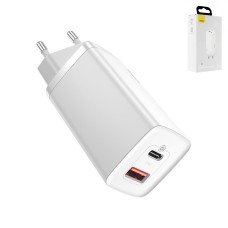 Мережевий зарядний пристрій Baseus GaN2 Lite, Quick Charge, 220 В, біле, 65 Вт, #CCGAN2L-B02