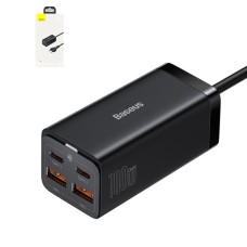 Сетевое зарядное устройство Baseus GaN3 Pro, Fast Charge, черное, USB тип-C, USB тип-A, c кабелем USB тип-C к USB тип-C, 100 Вт, 4 порта, #CCGP000101
