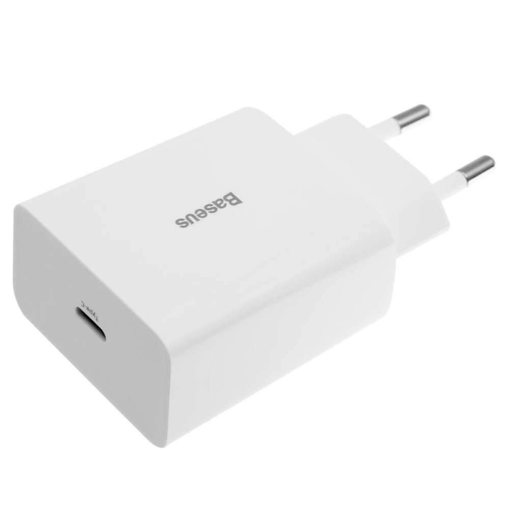 Сетевое зарядное устройство Baseus Speed Mini, Quick Charge, белое, USB тип-C, 20 Вт, #CCFS-SN02