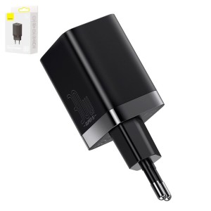 Сетевое зарядное устройство Baseus Super Si Pro, Quick Charge, черное, USB тип-C, USB тип-A, 30 Вт, #CCSUPP-E01