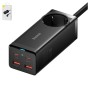 Сетевое зарядное устройство Baseus GaN3 Pro Desktop, 100 Вт, Quick Charge, 220 В, черный, с розеткой, c кабелем USB тип-C к USB тип-C, 4 порта, #PSZM000401