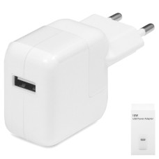 Сетевое зарядное устройство для планшетов Apple; мобильных телефонов Apple, 220 В, (USB выход 5В 2,1А), белое