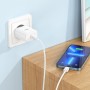 Сетевое зарядное устройство Hoco C104A, 20 Вт, Power Delivery (PD), 220 В, белый, c кабелем USB тип-C к Lightning для Apple, 1 порт, #6931474782908
