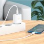 Сетевое зарядное устройство Hoco C105A, 20 Вт, Power Delivery (PD), 220 В, белый, c кабелем USB тип-C к USB тип-C, 2 порта, #6931474782922