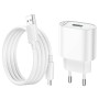 Сетевое зарядное устройство Hoco C109A, 18 Вт, Quick Charge, 220 В, белый, с micro-USB кабелем тип-В, 1 порт, #6931474784827