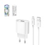 Сетевое зарядное устройство Hoco C109A, 18 Вт, Quick Charge, 220 В, белый, с micro-USB кабелем тип-В, 1 порт, #6931474784827