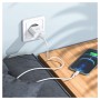 Сетевое зарядное устройство Hoco C94A, 20 Вт, Fast Charge, 220 В, белый, c кабелем USB тип-C к Lightning для Apple, 1 порт
