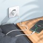 Сетевое зарядное устройство Hoco C94A, 20 Вт, Fast Charge, 220 В, белый, c кабелем USB тип-C к USB тип-C, 1 порт, #6931474762191