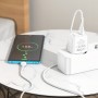 Сетевое зарядное устройство Hoco C98A, 18 Вт, Quick Charge, 220 В, белый, с USB кабелем тип-C, 1 порт, #6931474766878