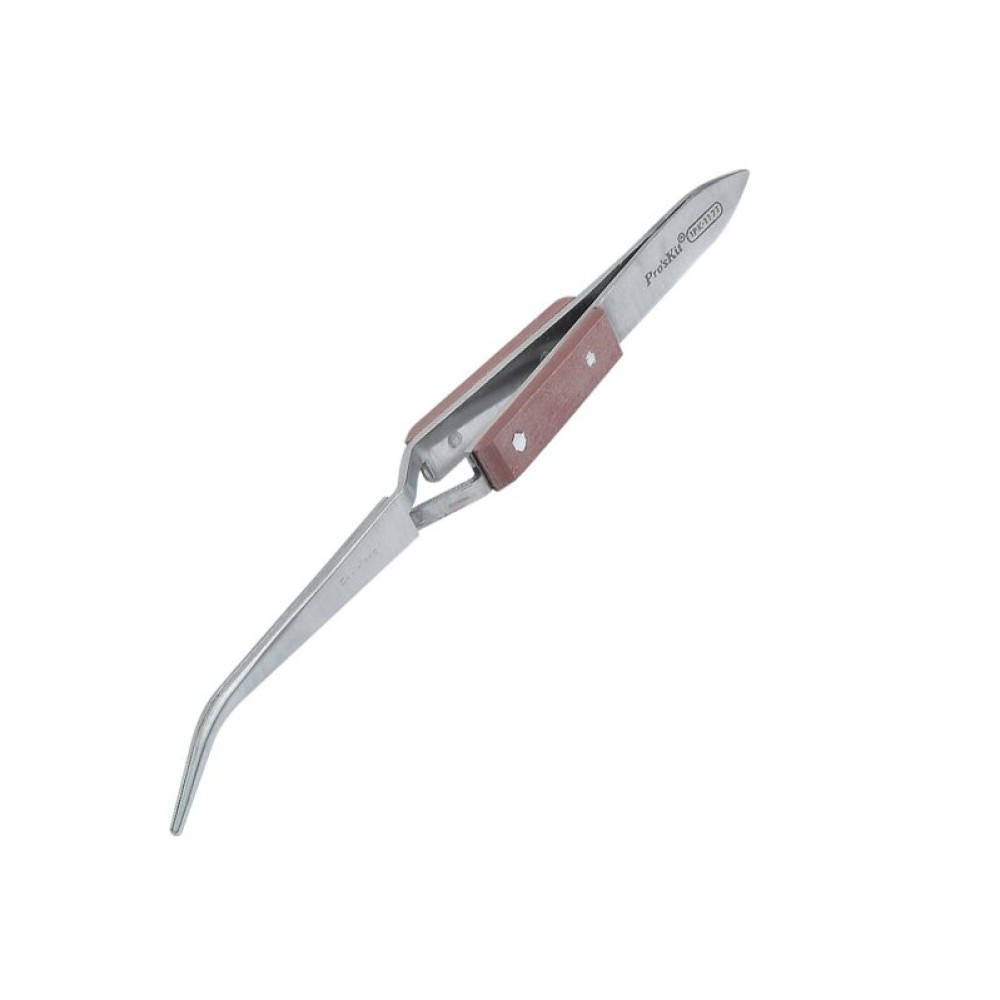 Пинцет Pro'sKit 1PK-117T с защитными накладками (160 мм)