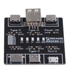 Тестер для USB-кабелей синхронизации и зарядки Mechanic DT3, Lighning/Type - С/Micro usb