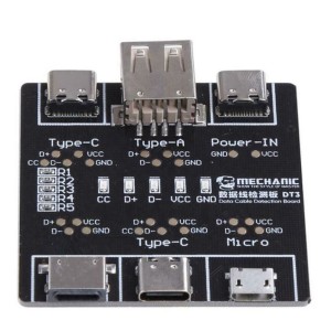 Тестер для USB-кабелів синхронізації та зарядки Mechanic DT3, Lighning/Type - С/Micro usb