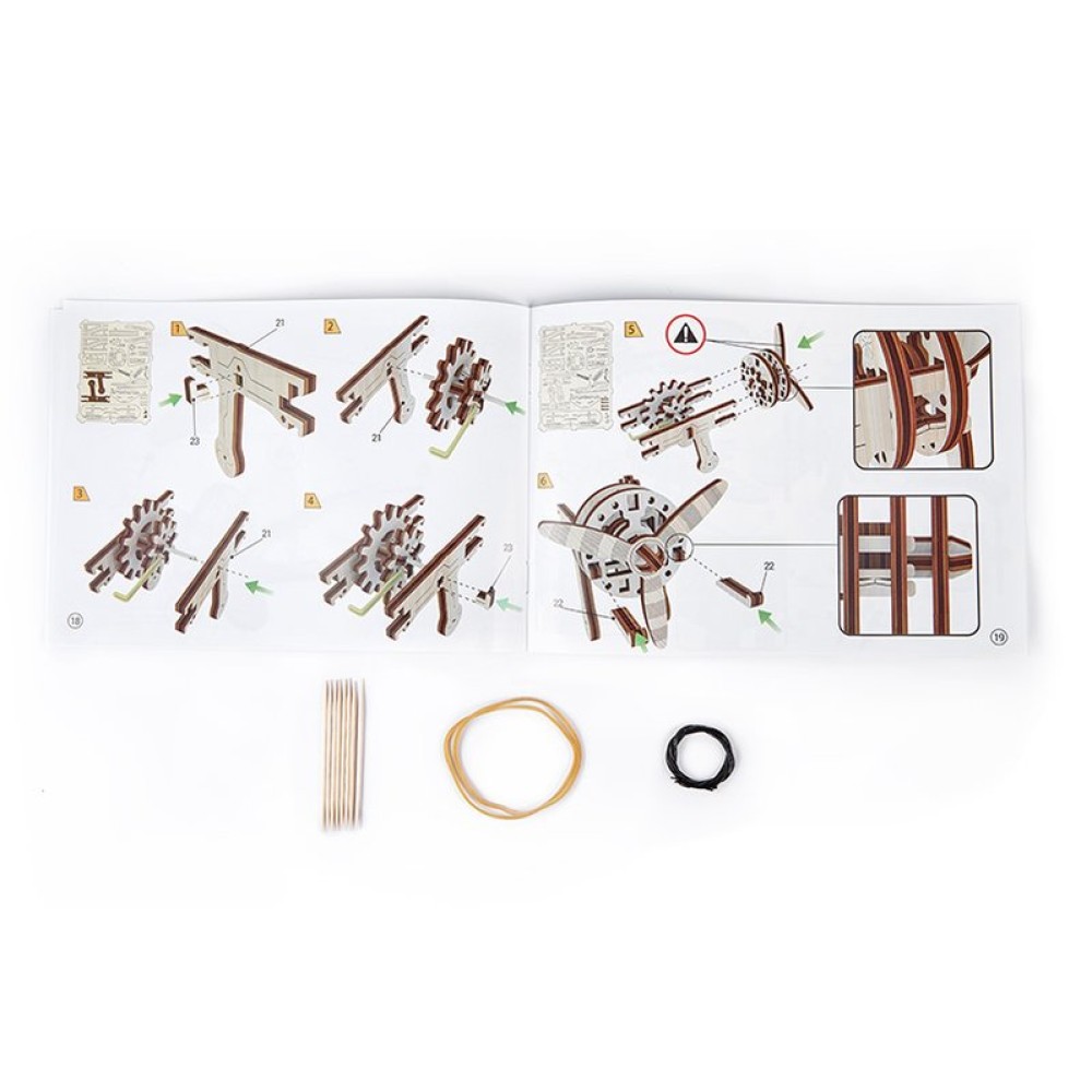 Механический 3D-пазл Wooden.City Биплан