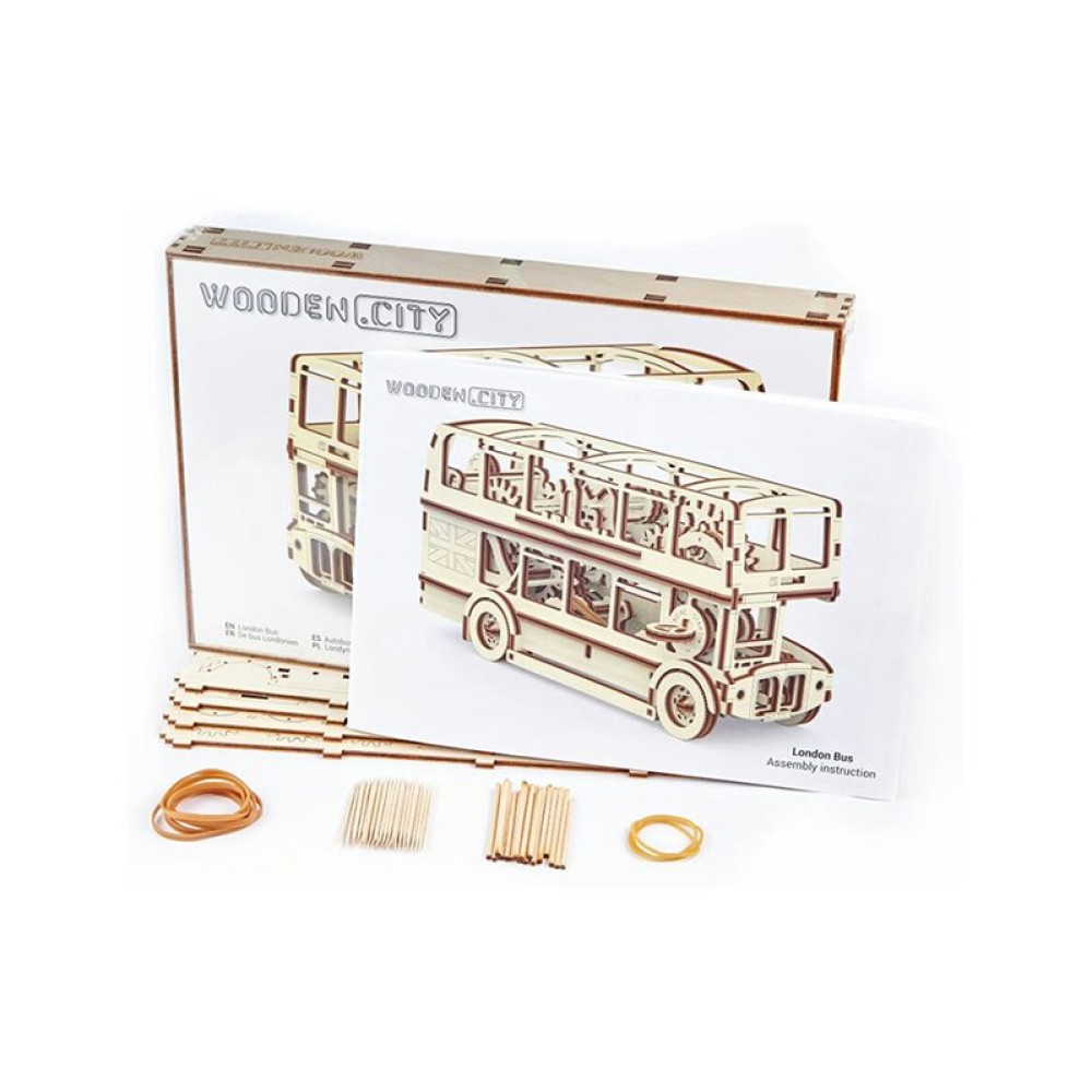 Механический 3D-пазл Wooden.City Лондонский автобус