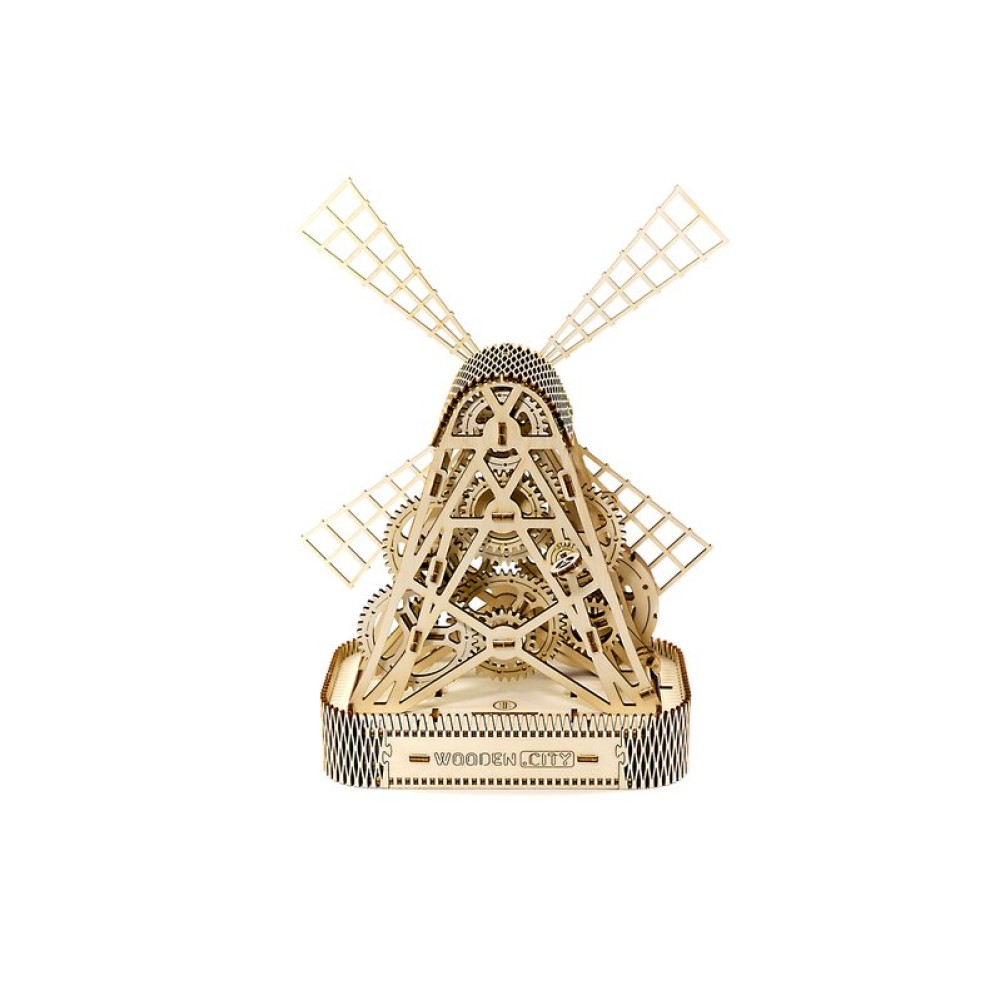 Деревянный механический 3D-пазл Wooden.City Мельница