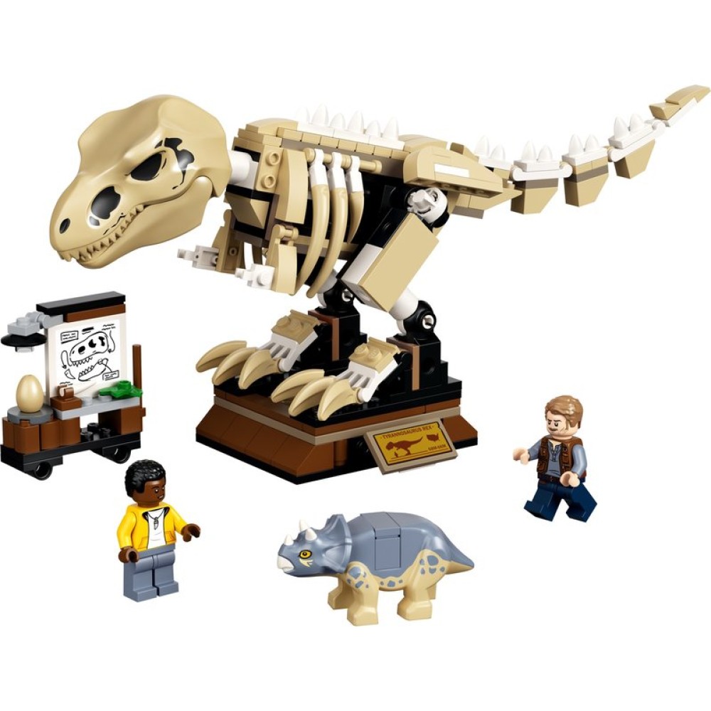 Конструктор LEGO Jurassic World Скелет тираннозавра на выставке 76940