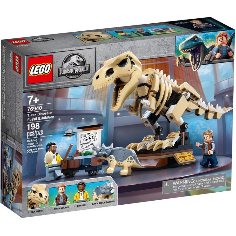 Конструктор LEGO Jurassic World Скелет тираннозавра на выставке 76940