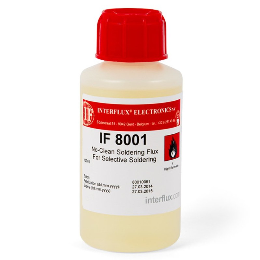Флюс жидкий Interflux IF 8001 для бессвинцовой пайки SMD (100 мл)