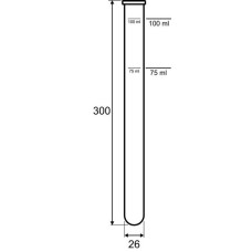 Пробірка для розкладання GERHARDT KMT, micro 100 мл, позначена при 100 мл + 75 мл