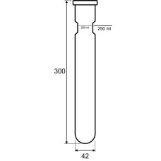 Пробірка для розкладання GERHARDT KTG/E, об'єм 250/300 мл, зі звуженням, L 300 мм x D 42 мм