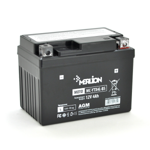 Акумуляторна батарея MERLION MC-YTX4L-BS, Black Case, 12V 4.0 Ah (10724)