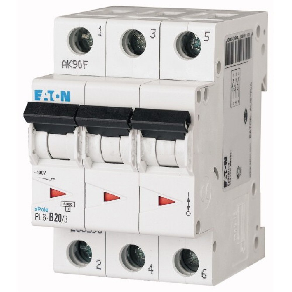 Автоматический выключатель Eaton (Moeller) PL6-B20/3 (286590)