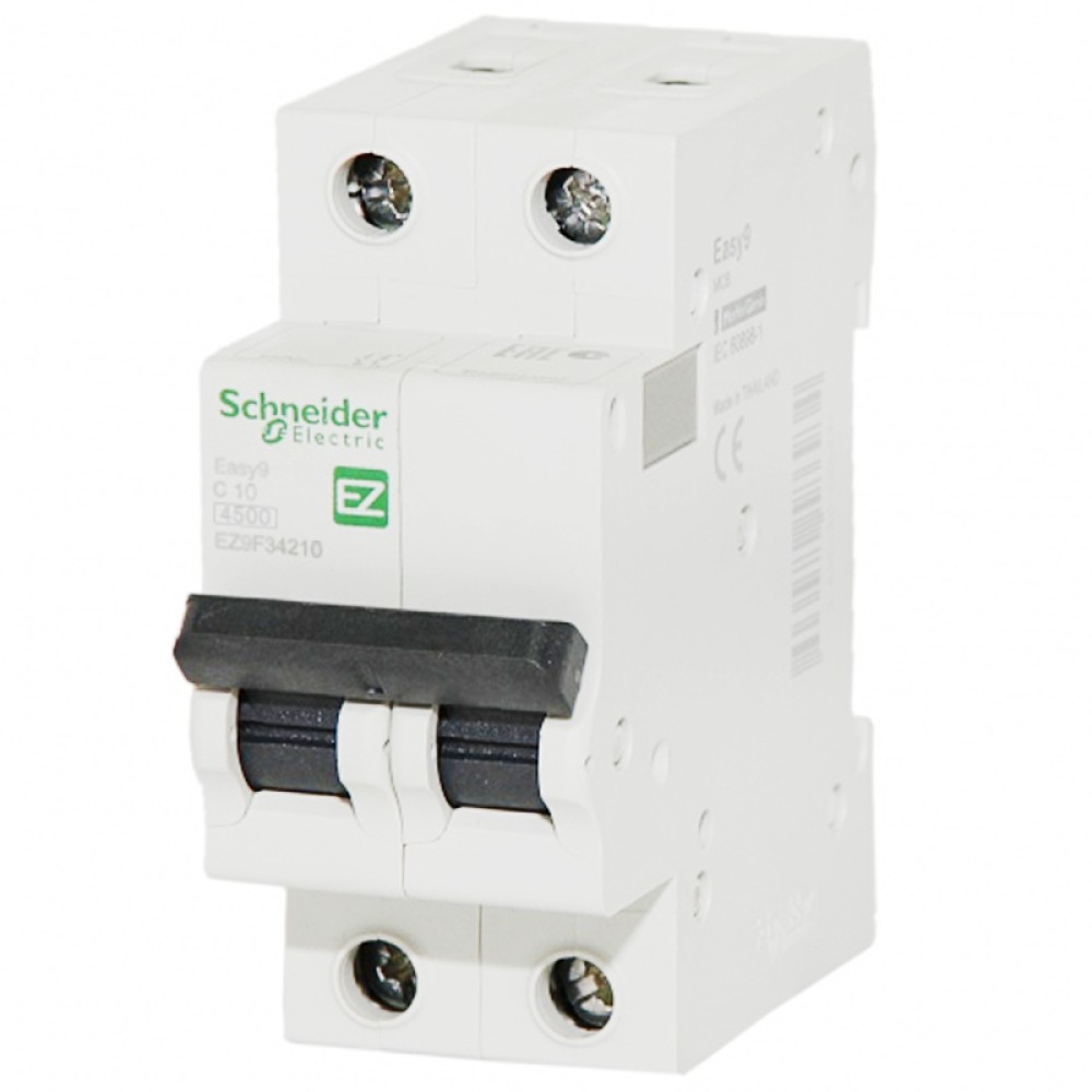 Автоматичний вимикач Schneider Electric Easy9 2P 10A хар-ка C 4,5кА EZ9F34210