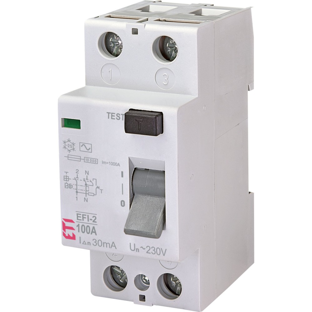 Реле дифференциальное (ПЗВ) EFI-2 100/0,03 тип AC (10kA), ETI (2062531)