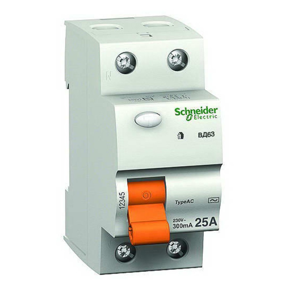 Дифференциальный выключатель Schneider Electric ВД63 2P 25А 30мА 11450
