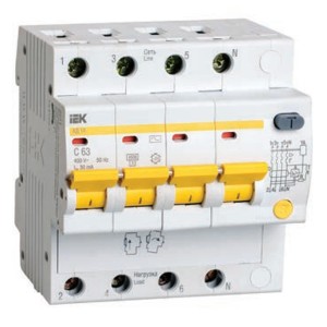 Дифференциальный автомат ИЭК АД14 4Р 50/0,10А 4,5 кА (MAD10-4-050-C-100)