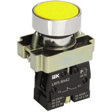 Кнопка ИЭК LAY5-BA51 без подсветки желтая 1з (BBT60-BA-K05)