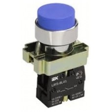 Кнопка ИЭК LAY5-BL61 без подсветки синяя 1з (BBT70-BL-K07)