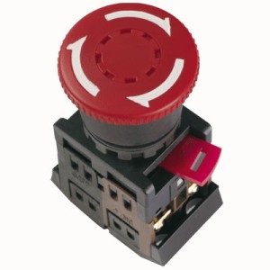 Кнопка ИЭК AE22 с фиксацией красный D22мм 240В 1з+1р (BBG10-AE-K04)
