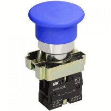 Кнопка ИЭК LAY5-BC61 "Грибок", без подсветки синий, 1з (BBG70-BC-K07)