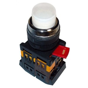 Кнопка ИЭК ABLFP-22 белый D22мм неон 240В 1з+1р (BBT20-ABLFP-K01)