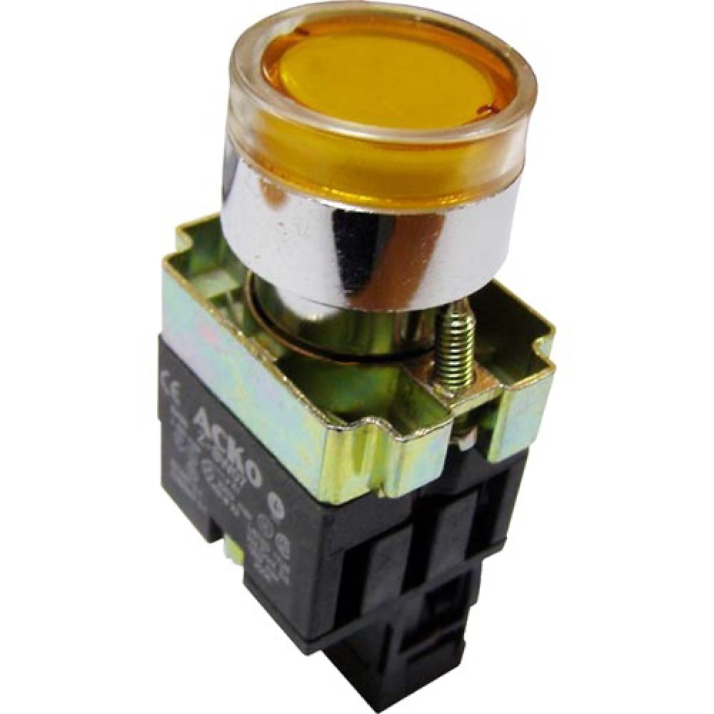 Кнопка с подсветкой АсКо XB2-BW3571 желтая (A0140010053)