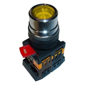 Кнопка ИЭК ABLF-22 желтый D22мм неон 240В 1з+1р (BBT10-ABLF-K05)