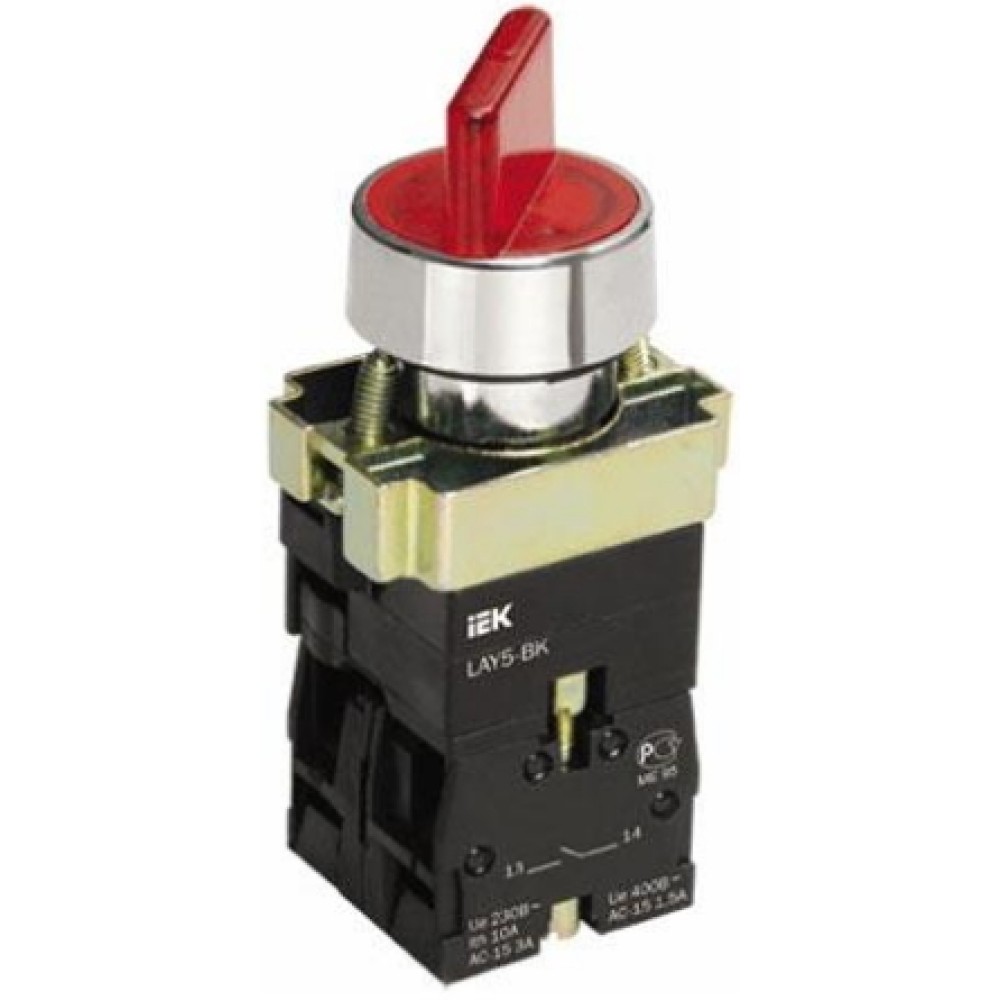 Переключатель ИЭК LAY5-BK2465, 2 положения красный (BSW90-BK-2-K04)