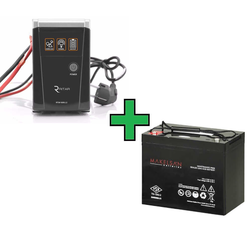Готове рішення ДБЖ RITAR RTSW - 500 LED, 12В Q4 + АКБ Makelsan 6-FM-100