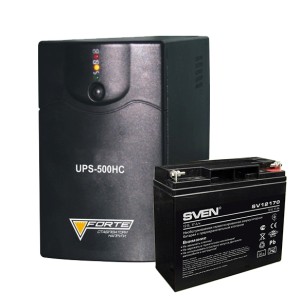 ИБП FORTE UPS-500HC + Аккумуляторная батарея SVEN SV 12170